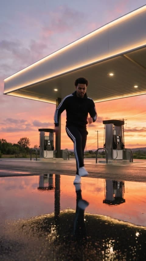 Gas Station Dance shot 1: The forecourt dance